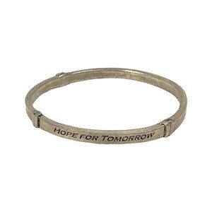 Basic Spirit Canada Bracelet 8" Pewter Slim Bangle Motivational Y2K Boho Gypsy